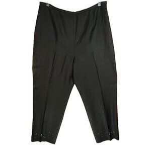 Yves Cossette DEPECHE‎ Mode Vintage Womens  Black Linen Rayon Blend Pants 14